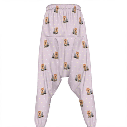 Cute Yorkshire Terrier Pattern Print Hammer Pants