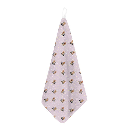 Cute Yorkshire Terrier Pattern Print Hand Towel