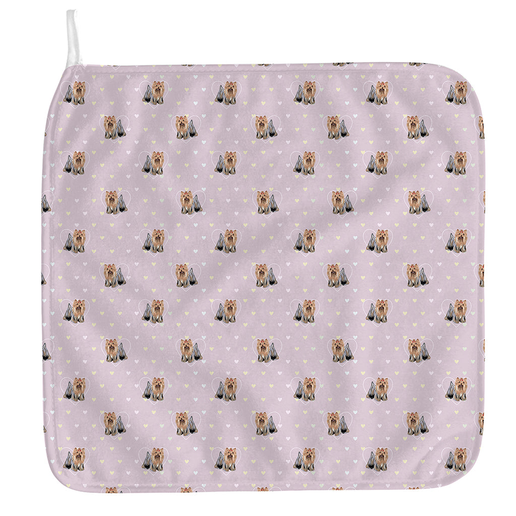 Cute Yorkshire Terrier Pattern Print Hand Towel