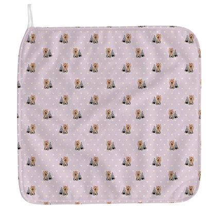 Cute Yorkshire Terrier Pattern Print Hand Towel