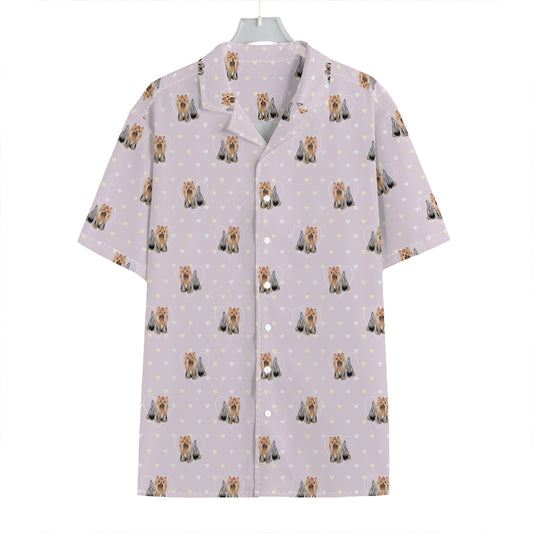 Cute Yorkshire Terrier Pattern Print Hawaiian Shirt