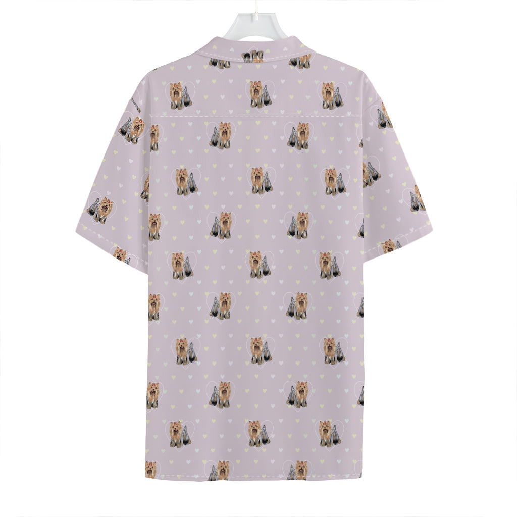 Cute Yorkshire Terrier Pattern Print Hawaiian Shirt