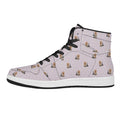 Cute Yorkshire Terrier Pattern Print High Top Leather Sneakers