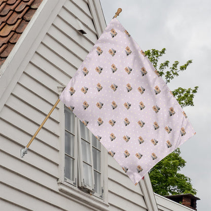 Cute Yorkshire Terrier Pattern Print House Flag