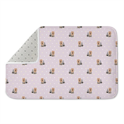 Cute Yorkshire Terrier Pattern Print Indoor Door Mat