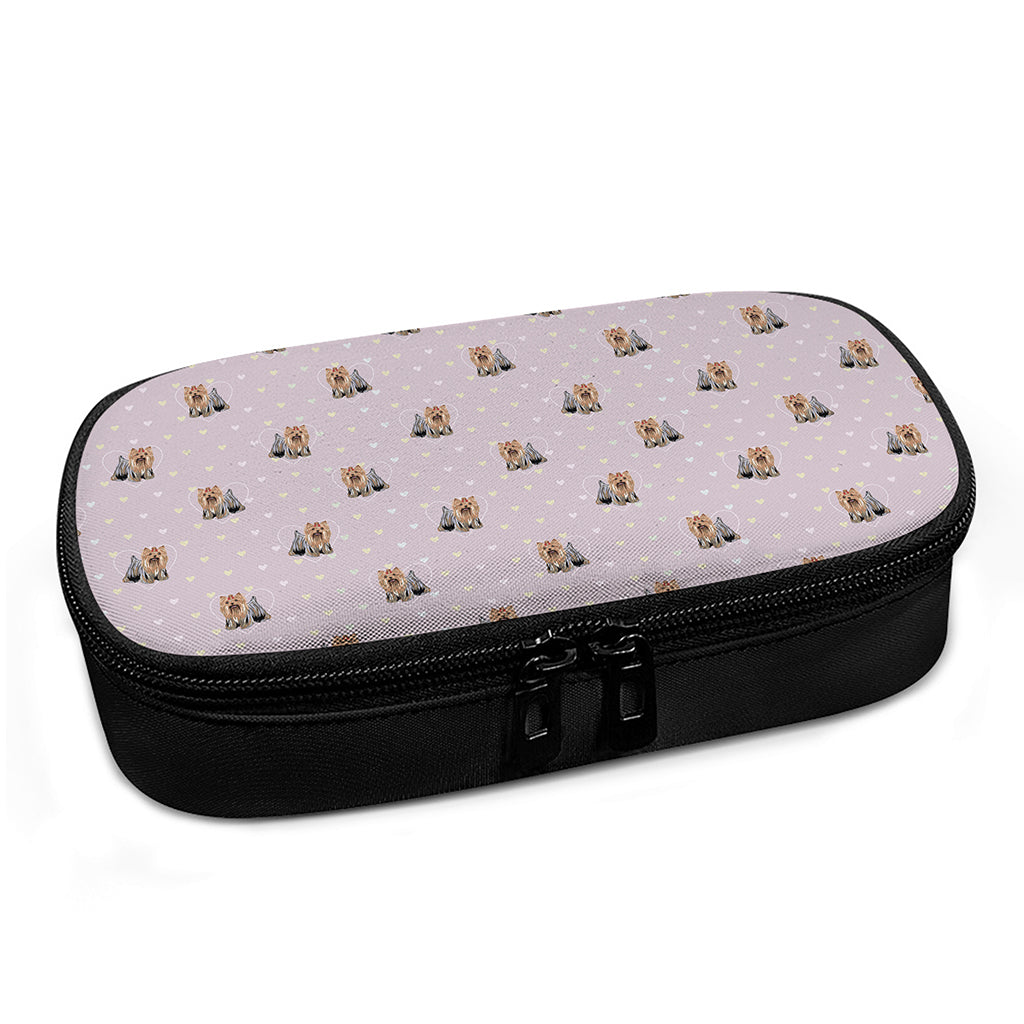 Cute Yorkshire Terrier Pattern Print Insulin Cooler Travel Case