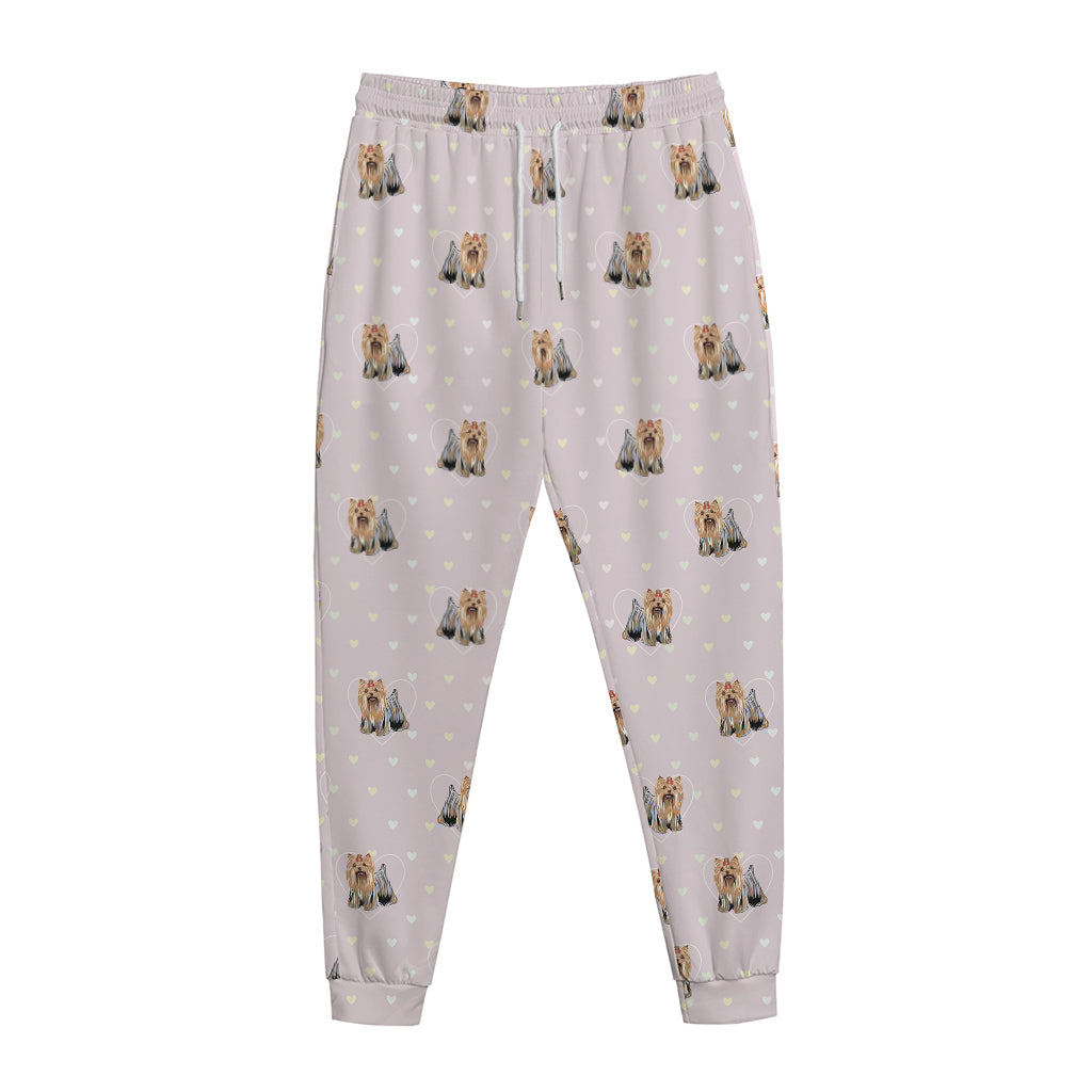 Cute Yorkshire Terrier Pattern Print Jogger Pants