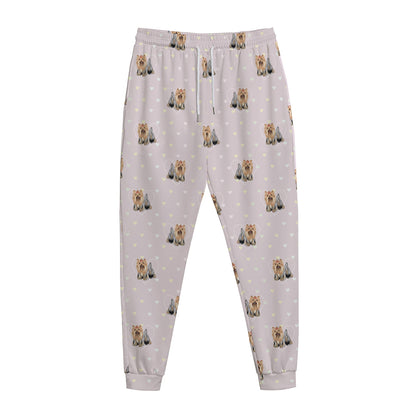 Cute Yorkshire Terrier Pattern Print Jogger Pants