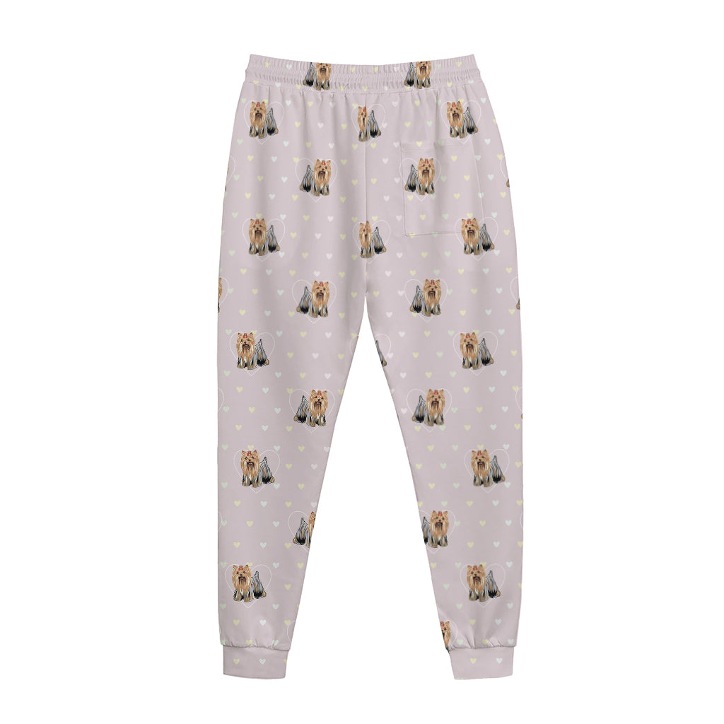 Cute Yorkshire Terrier Pattern Print Jogger Pants