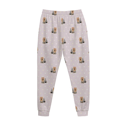 Cute Yorkshire Terrier Pattern Print Jogger Pants