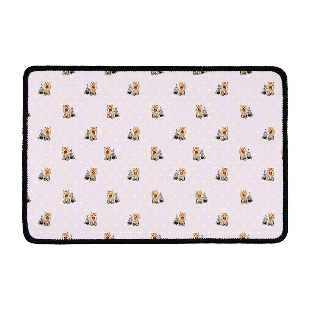 Cute Yorkshire Terrier Pattern Print Kitchen Mat