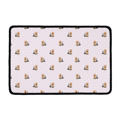 Cute Yorkshire Terrier Pattern Print Kitchen Mat