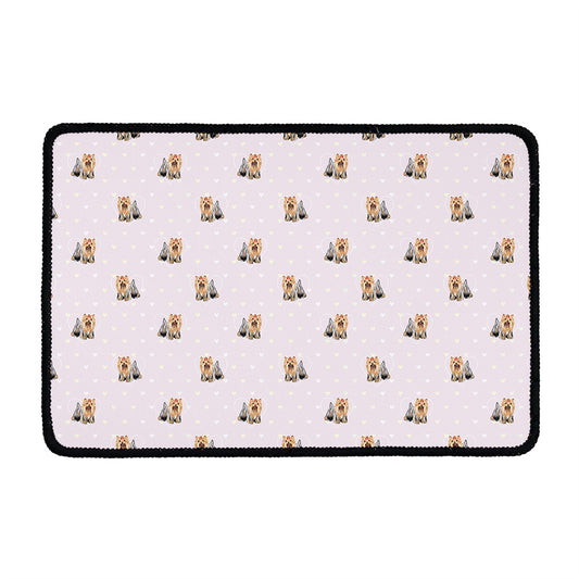 Cute Yorkshire Terrier Pattern Print Kitchen Mat
