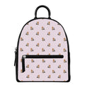 Cute Yorkshire Terrier Pattern Print Leather Backpack