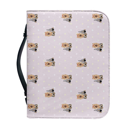 Cute Yorkshire Terrier Pattern Print Leather Bible Cover