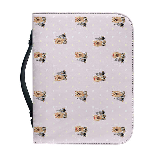 Cute Yorkshire Terrier Pattern Print Leather Bible Cover