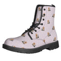 Cute Yorkshire Terrier Pattern Print Lace-Up Boots