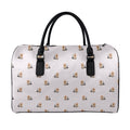 Cute Yorkshire Terrier Pattern Print Leather Duffel Bag