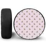 Cute Yorkshire Terrier Pattern Print Leather Spare Tire Cover
