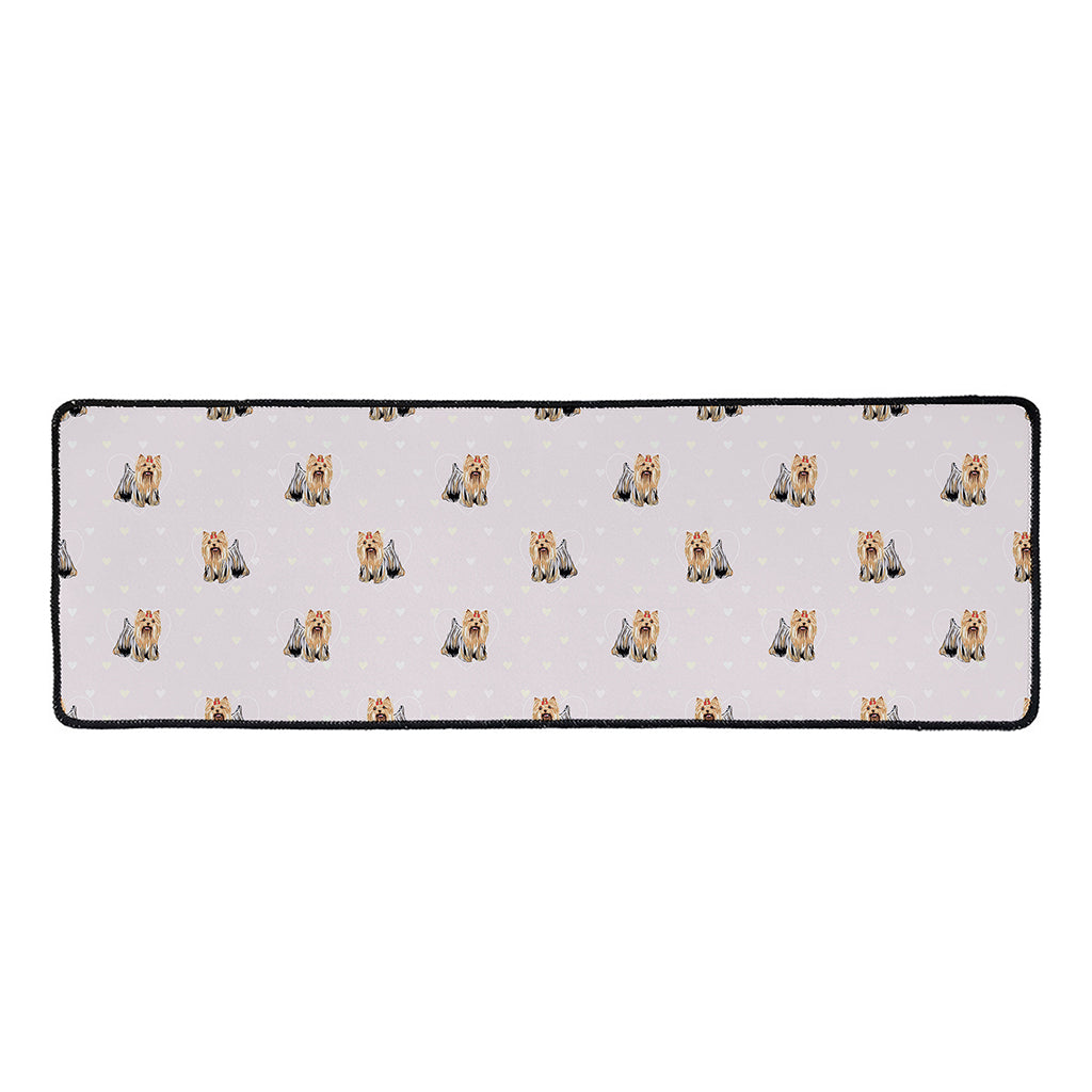 Cute Yorkshire Terrier Pattern Print Long Kitchen Mat