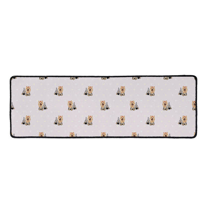Cute Yorkshire Terrier Pattern Print Long Kitchen Mat