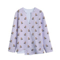Cute Yorkshire Terrier Pattern Print Long Sleeve Short Coat