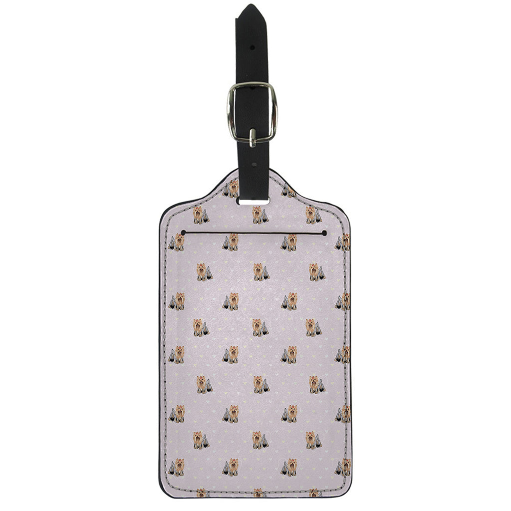 Cute Yorkshire Terrier Pattern Print Luggage Tag