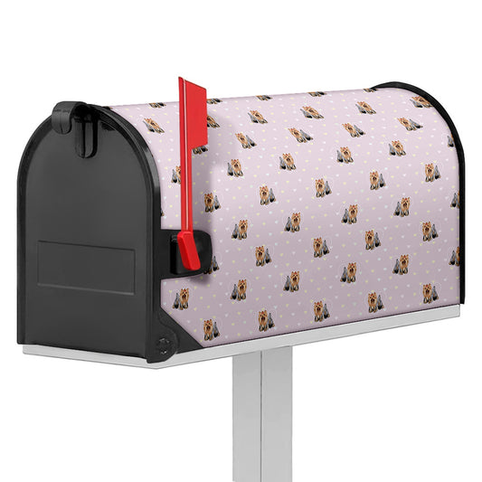 Cute Yorkshire Terrier Pattern Print Mailbox Cover