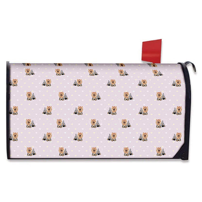Cute Yorkshire Terrier Pattern Print Mailbox Cover
