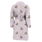 Cute Yorkshire Terrier Pattern Print Men's Bathrobe