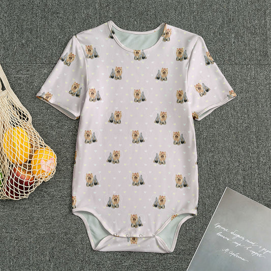 Cute Yorkshire Terrier Pattern Print Men's Bodysuit