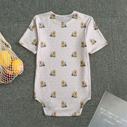 Cute Yorkshire Terrier Pattern Print Men's Bodysuit