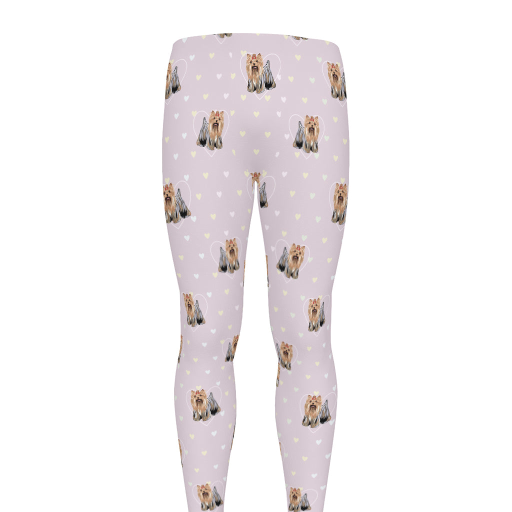 Cute Yorkshire Terrier Pattern Print Men's leggings