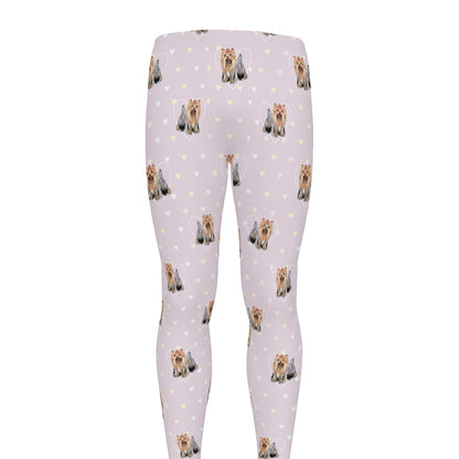 Cute Yorkshire Terrier Pattern Print Men's leggings