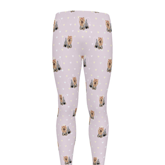 Cute Yorkshire Terrier Pattern Print Men's leggings