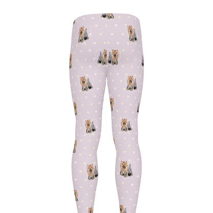 Cute Yorkshire Terrier Pattern Print Men's leggings