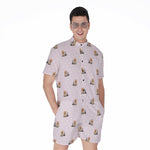 Cute Yorkshire Terrier Pattern Print Men's Rompers