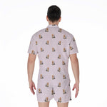 Cute Yorkshire Terrier Pattern Print Men's Rompers