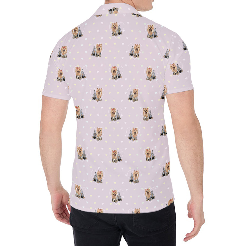Cute Yorkshire Terrier Pattern Print Men's Shirt