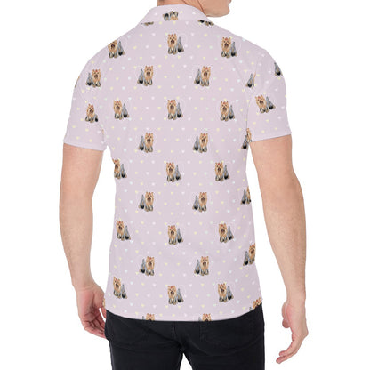 Cute Yorkshire Terrier Pattern Print Men's Shirt