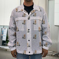 Cute Yorkshire Terrier Pattern Print Men's Shirt Jacket