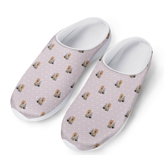 Cute Yorkshire Terrier Pattern Print Mesh Casual Shoes