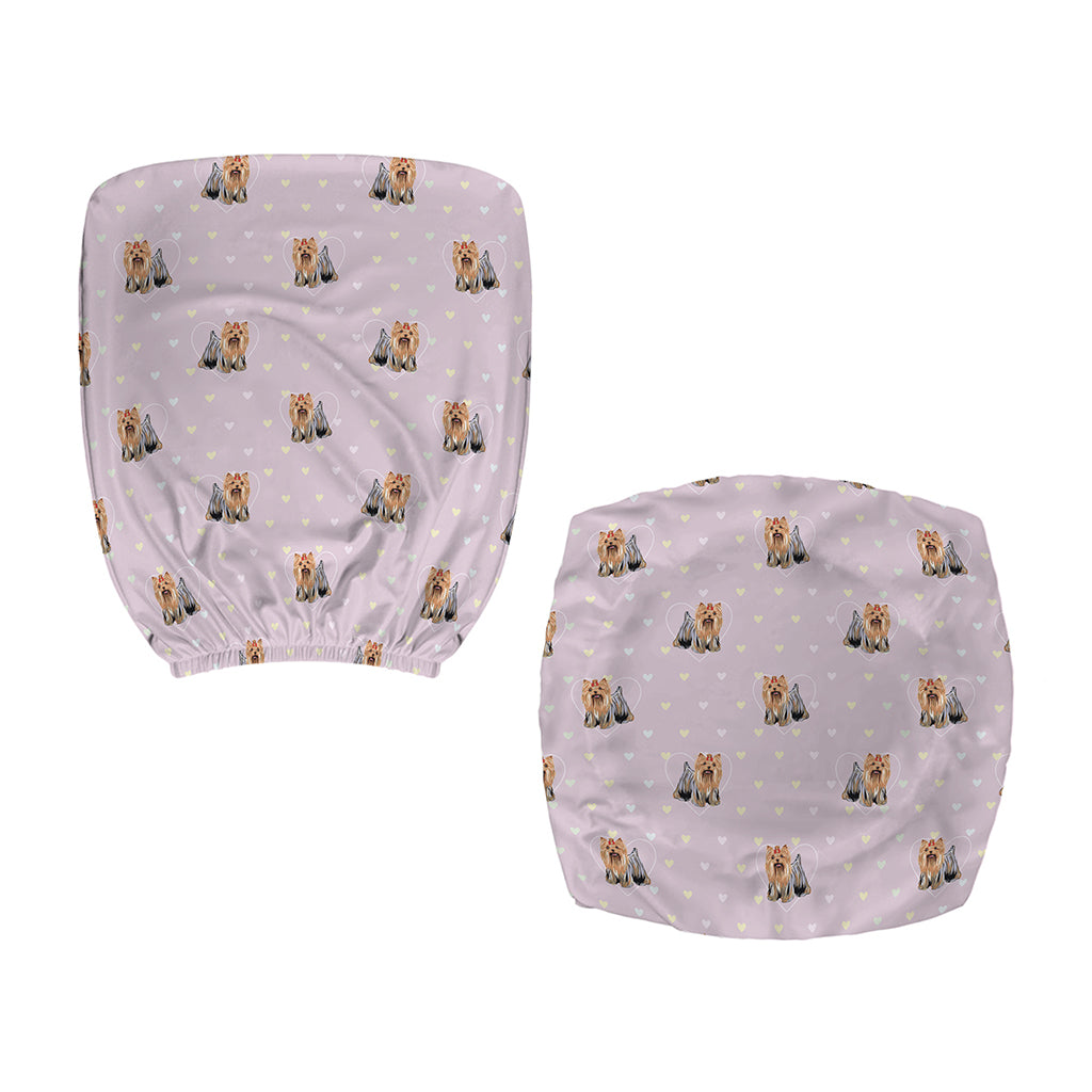 Cute Yorkshire Terrier Pattern Print Office Chair Cover
