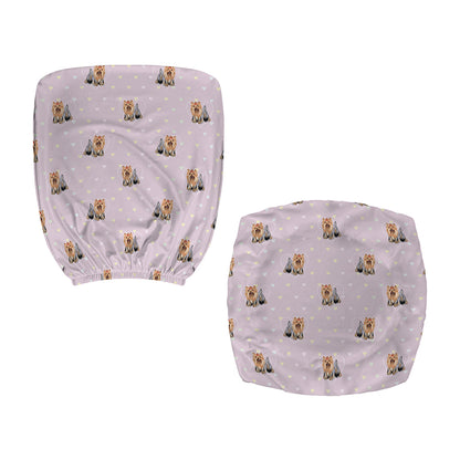 Cute Yorkshire Terrier Pattern Print Office Chair Cover