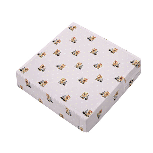 Cute Yorkshire Terrier Pattern Print Outdoor Seat Cushion Cover