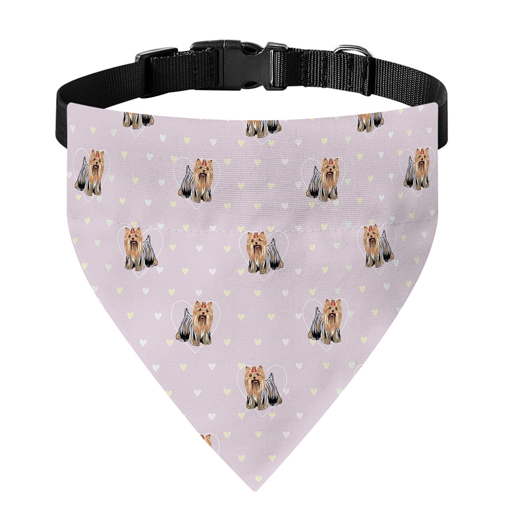 Cute Yorkshire Terrier Pattern Print Over The Collar Dog Bandana