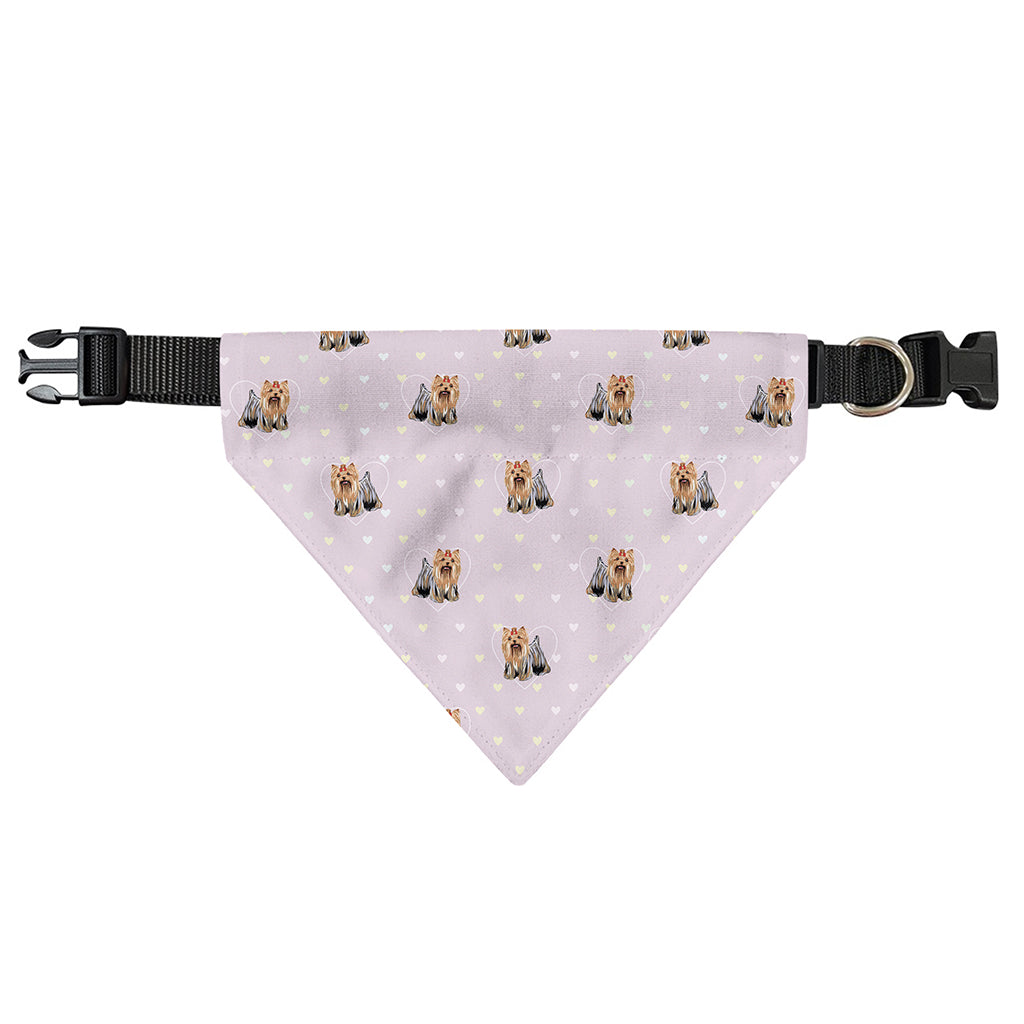 Cute Yorkshire Terrier Pattern Print Over The Collar Dog Bandana