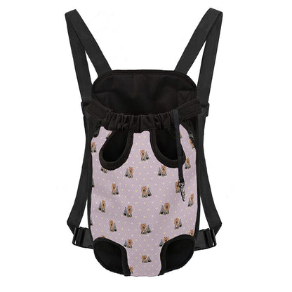 Cute Yorkshire Terrier Pattern Print Pet Carrier Backpack
