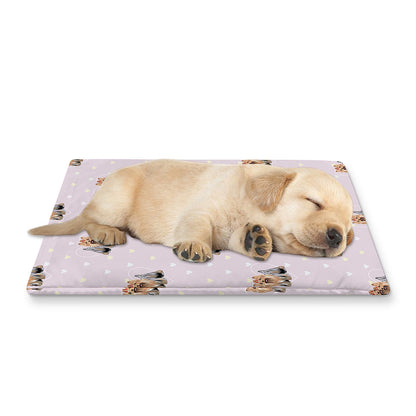 Cute Yorkshire Terrier Pattern Print Pet Cooling Mat Cover