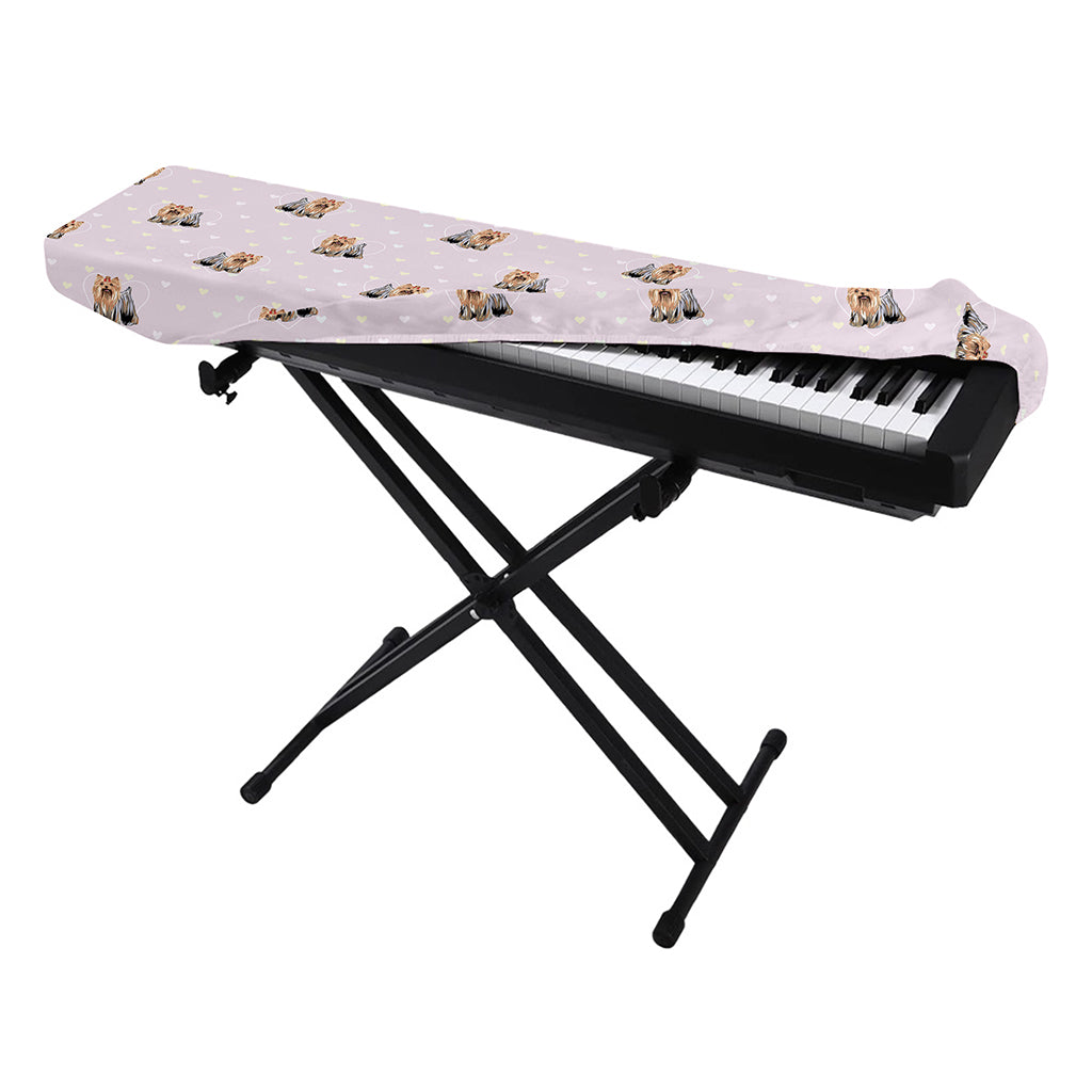 Cute Yorkshire Terrier Pattern Print Piano Keyboard Cover